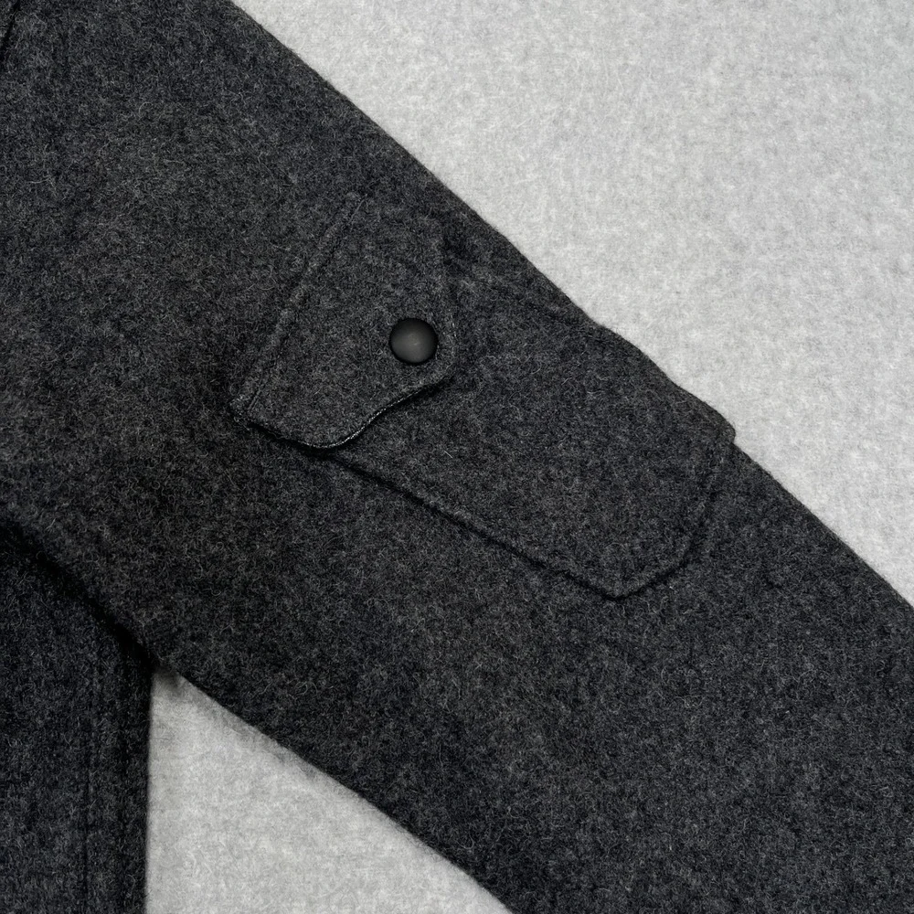 Gustin Charcoal Wool CPO Jacket Mens XS Gray Heavyweight Snap Work Shirt USA